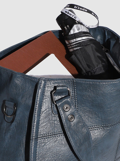 Block Stitch Handbag - Indigo Blue