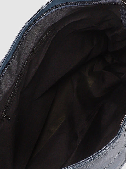 Block Stitch Handbag - Indigo Blue