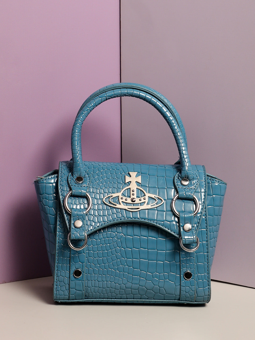 Stud Scale Mini Handbag - Blue