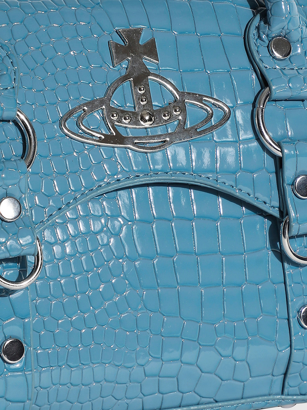 Stud Scale Mini Handbag - Blue