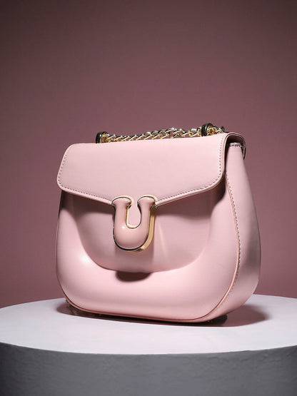 Horseshoe Buckle Sling Bag - Blush Pink