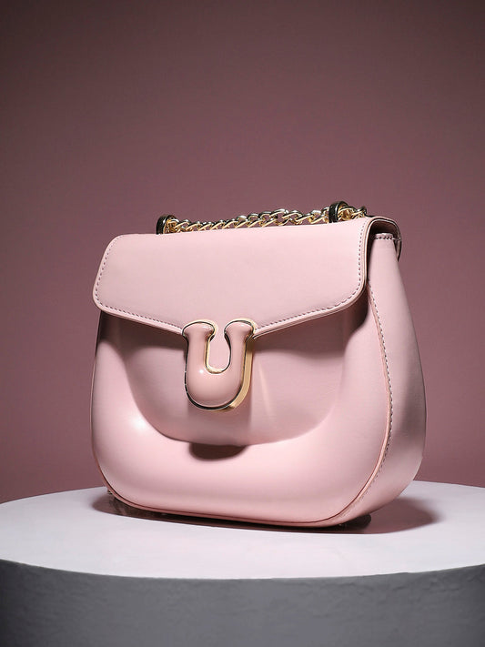 Horseshoe Buckle Sling Bag - Blush Pink