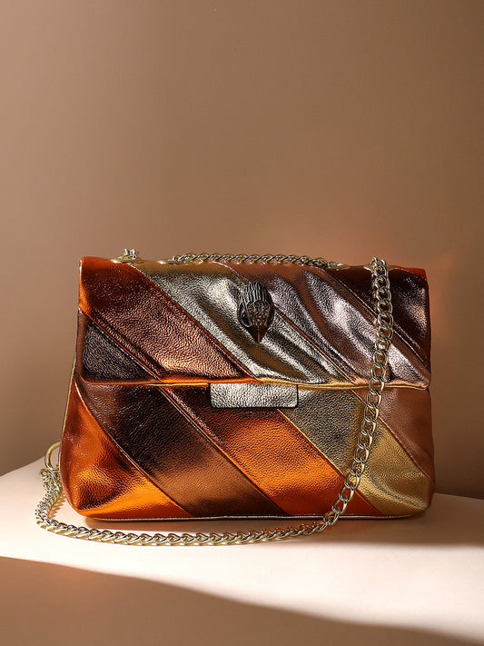 Metallic Block Sling Bag - Copper