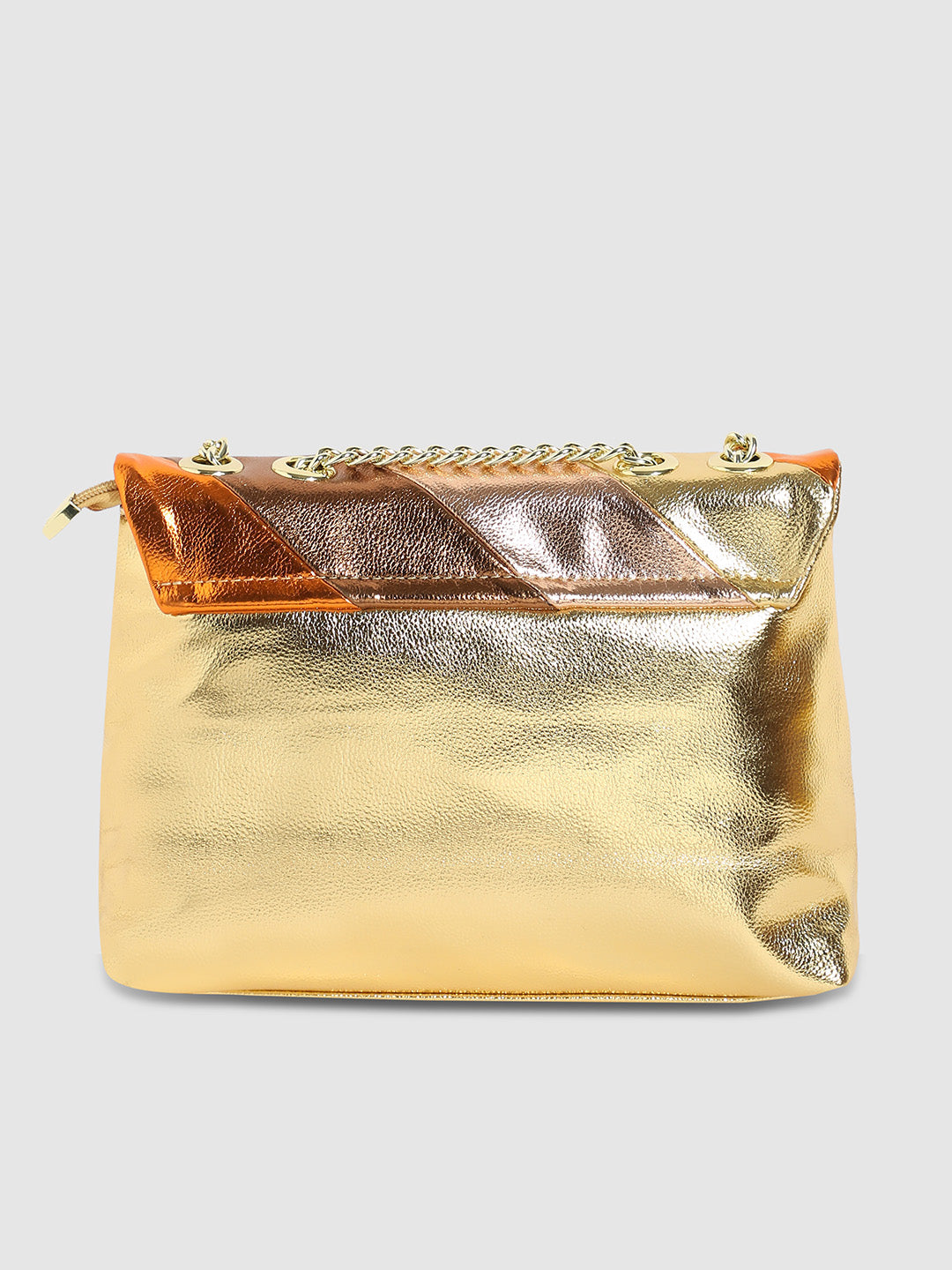 Metallic Block Sling Bag - Copper