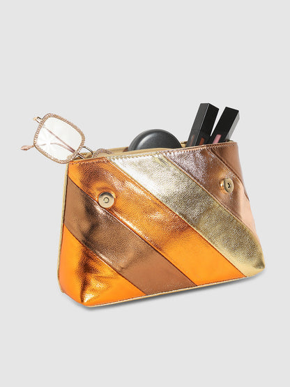 Metallic Block Sling Bag - Copper
