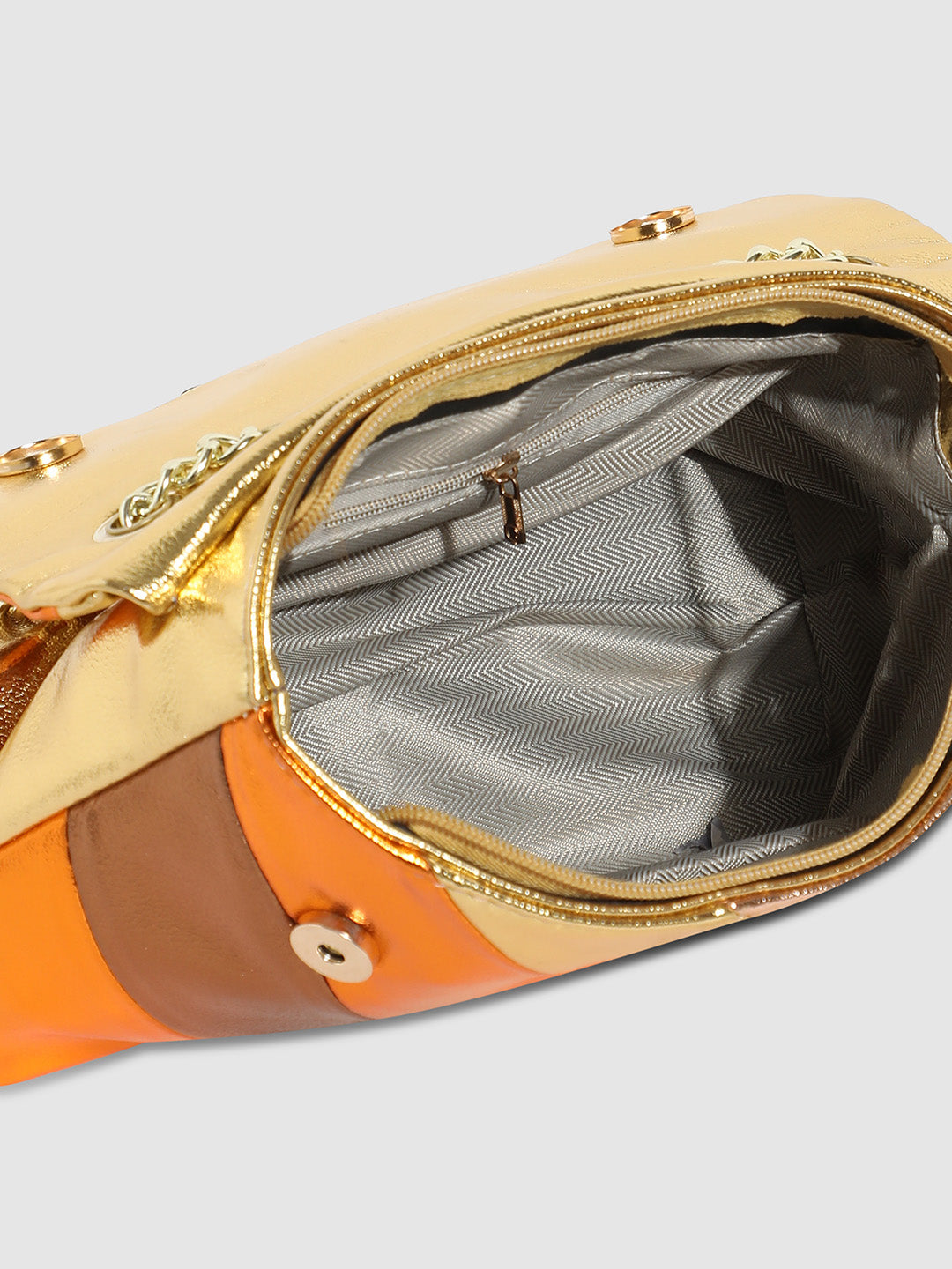 Metallic Block Sling Bag - Copper