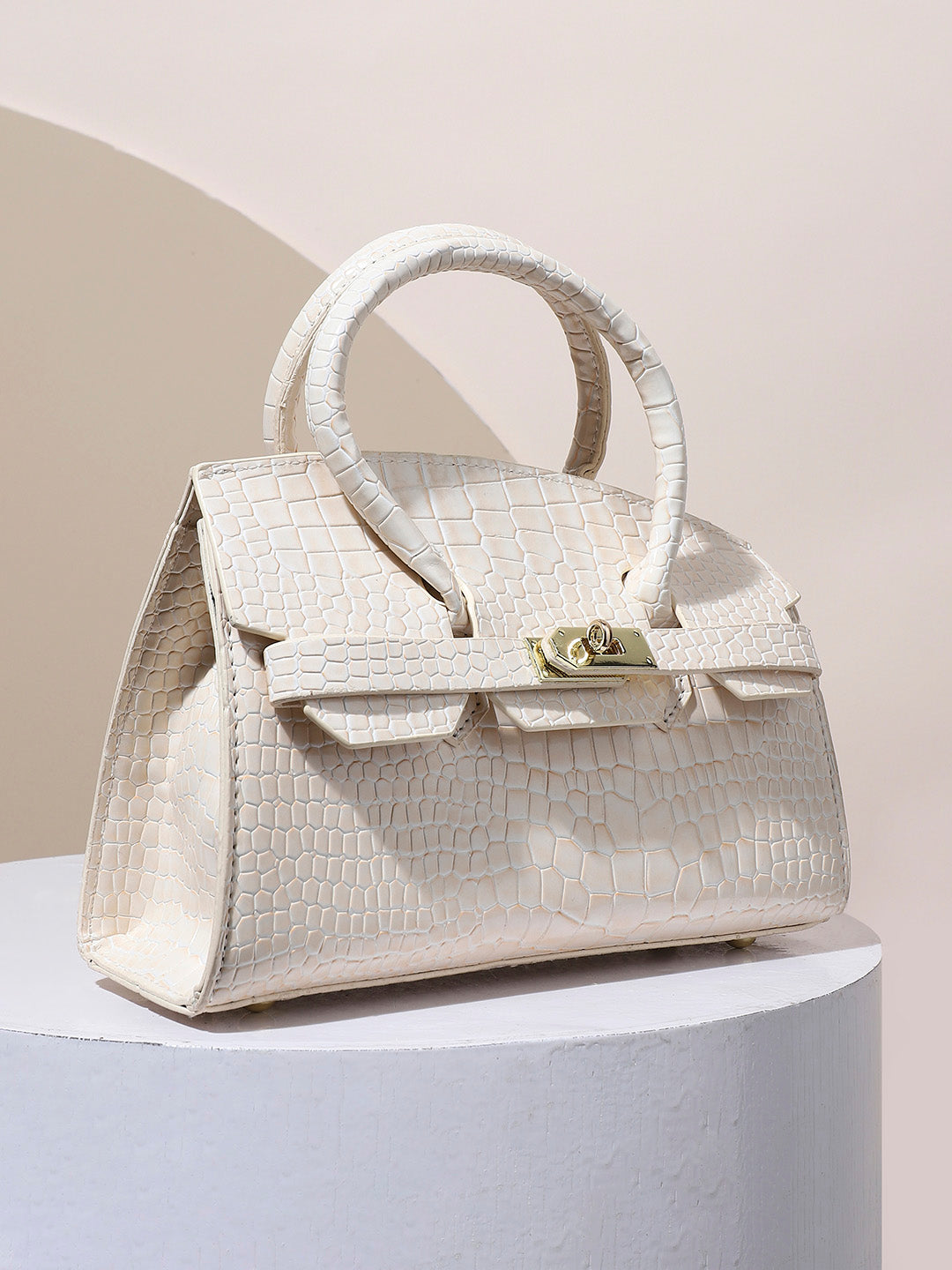 Twist Buckle Handbag - White