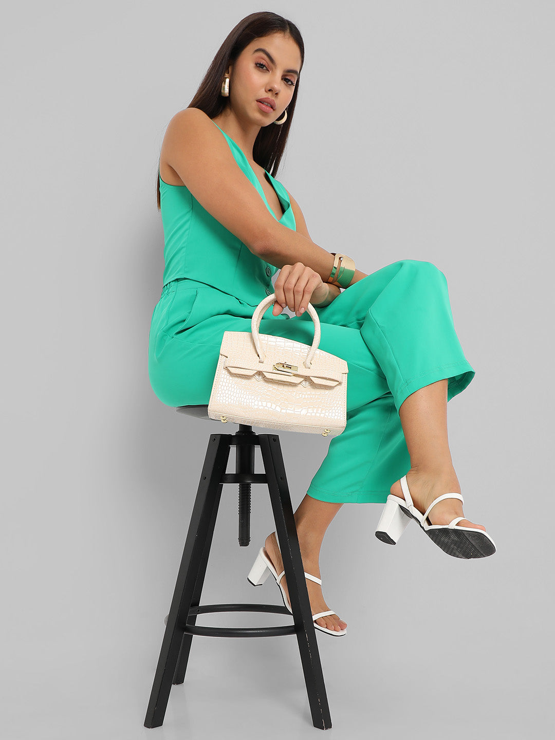 Twist Buckle Handbag - White