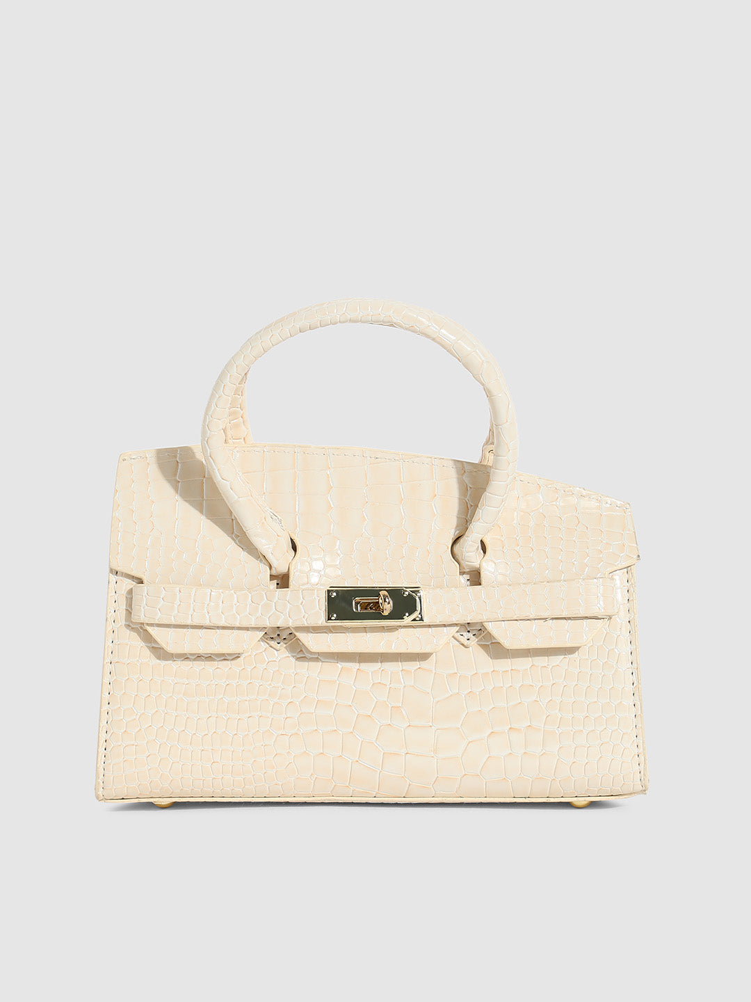 Twist Buckle Handbag - White