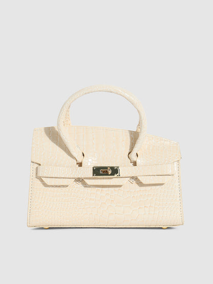 Twist Buckle Handbag - White