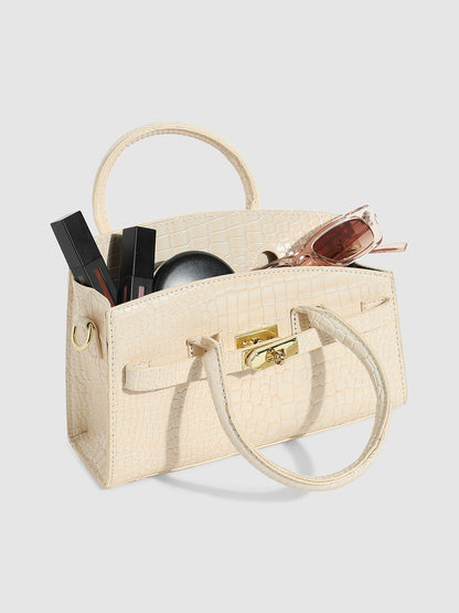 Twist Buckle Handbag - White
