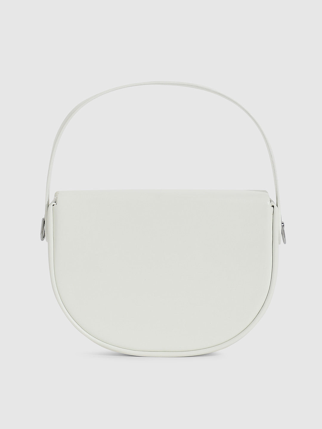 Structured Curve Handbag - White