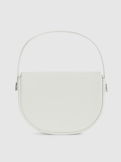 Structured Curve Handbag - White