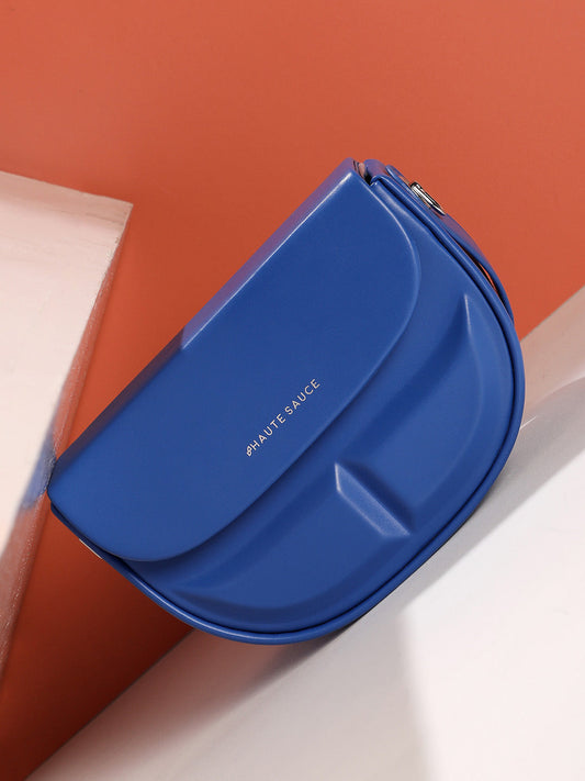 Structured Curve Handbag - Indigo Blue