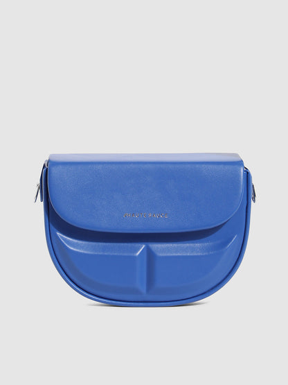 Structured Curve Handbag - Indigo Blue