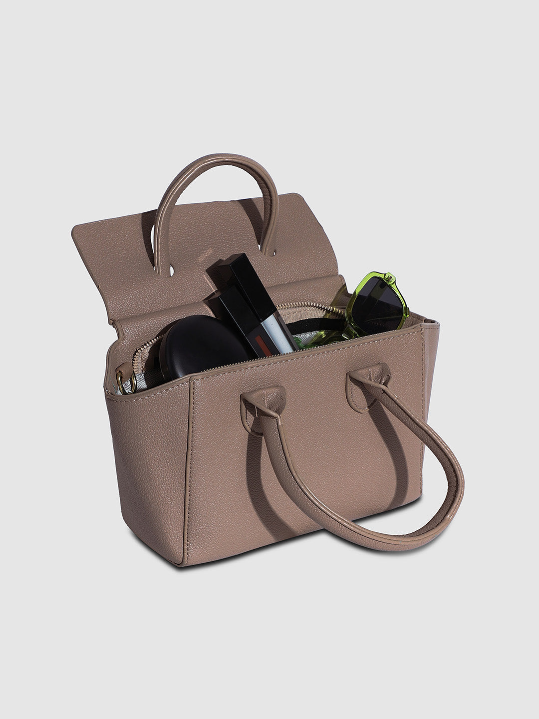 Over The Flap Mini Handbag - Greige