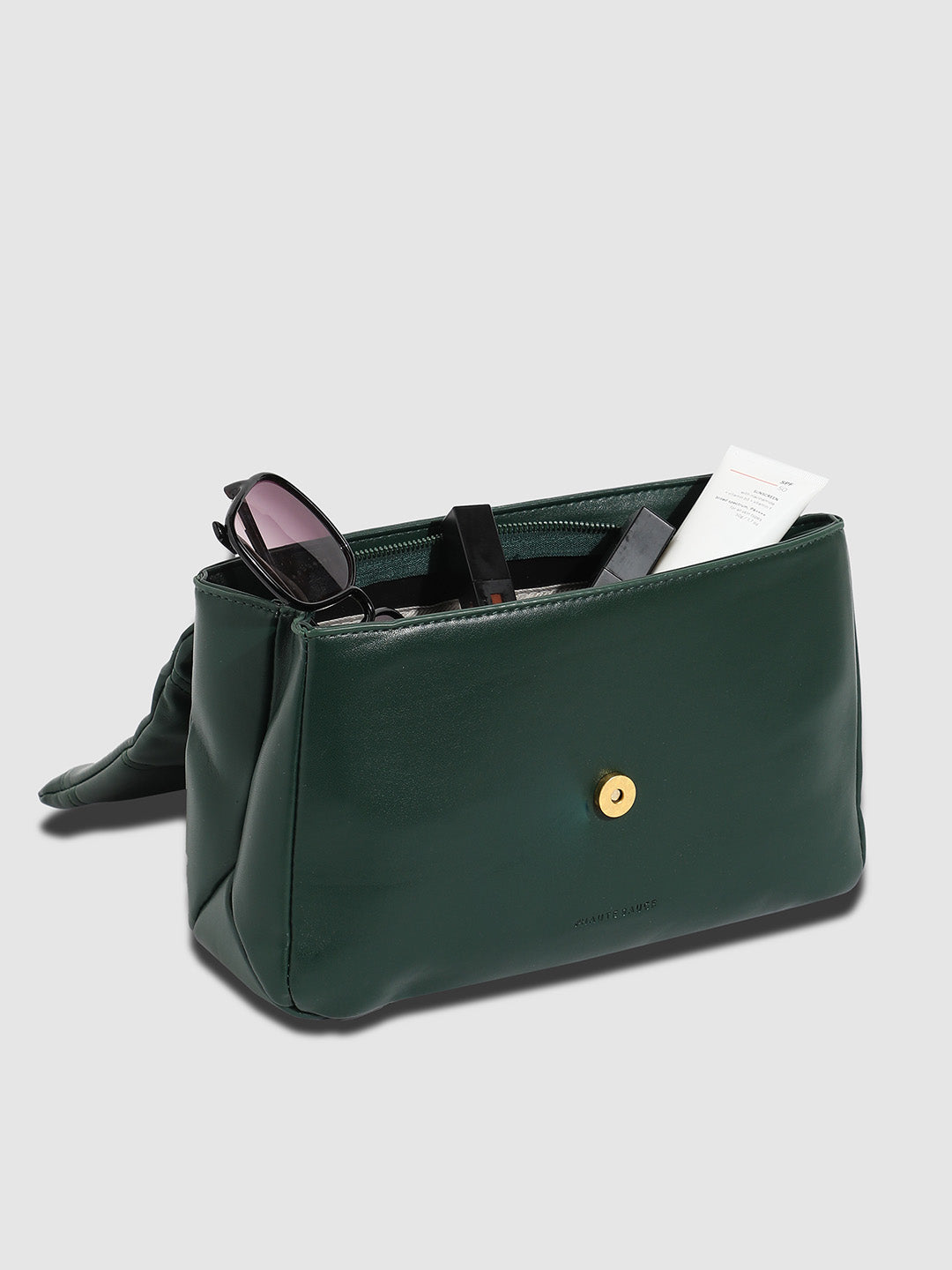 Quilted Chain Handbag - Forest Green