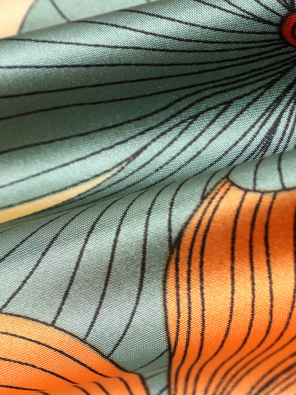 Women Printed Yellow And Brown Scarf