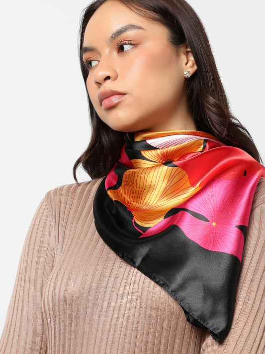 Printed Brown Green Head Scarf