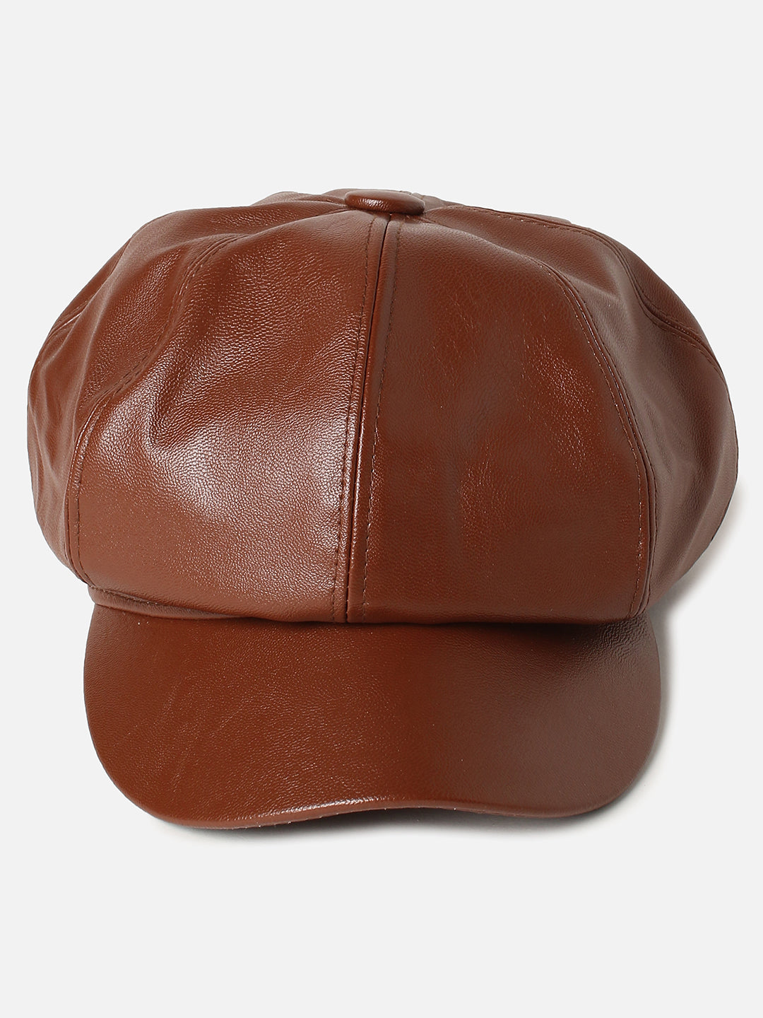 Brown Solid Newsboy Cap