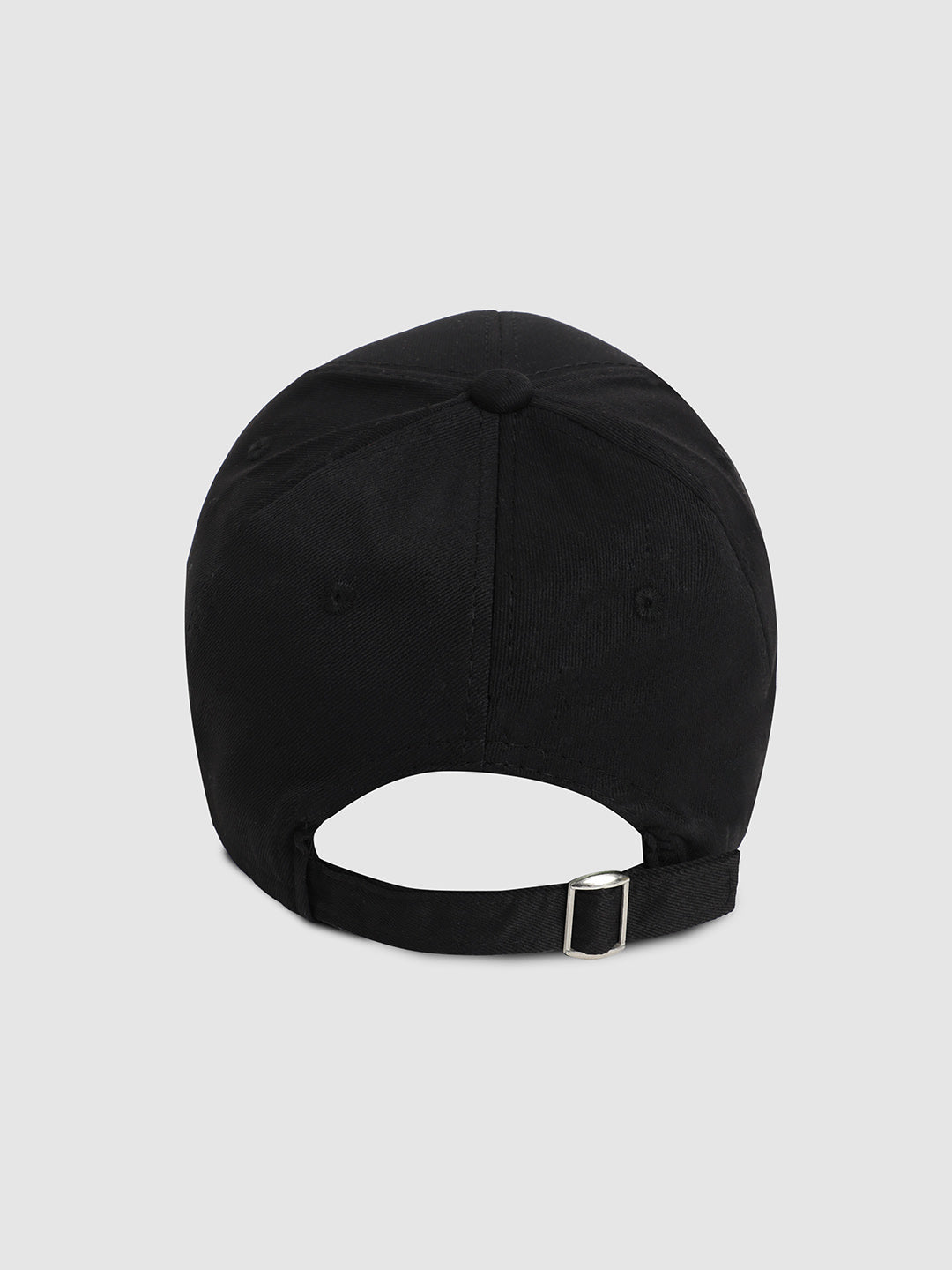 Rhinestone Buckle Baseball Cap - Black