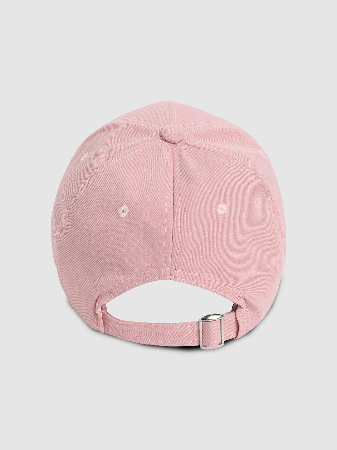 Rhinestone Buckle Baseball Cap - Baby Pink