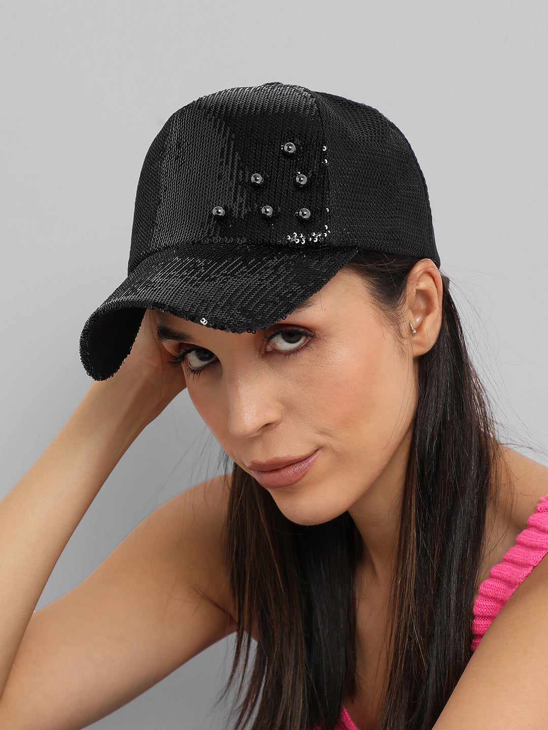 Embellished Baseball Cap - Black