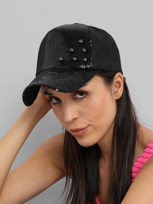Embellished Baseball Cap - Black