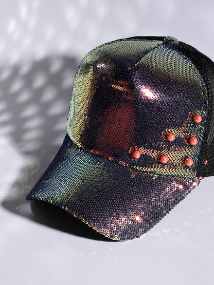 Embellished Baseball Cap - Gold & Black