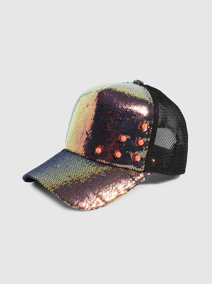 Embellished Baseball Cap - Gold & Black