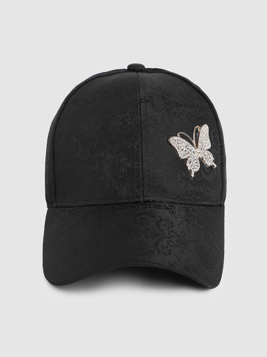 Jaquard Butterfly Baseball Cap - Black