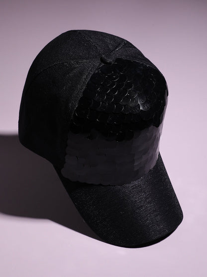 Maxi Sequin Baseball Cap - Black