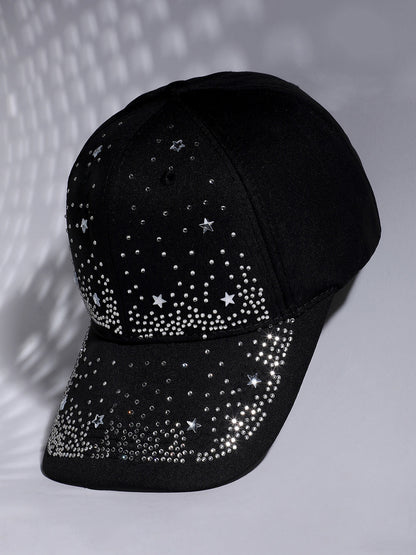 Rhinestone Galaxy Baseball Cap - Black
