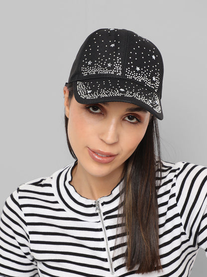 Rhinestone Galaxy Baseball Cap - Black