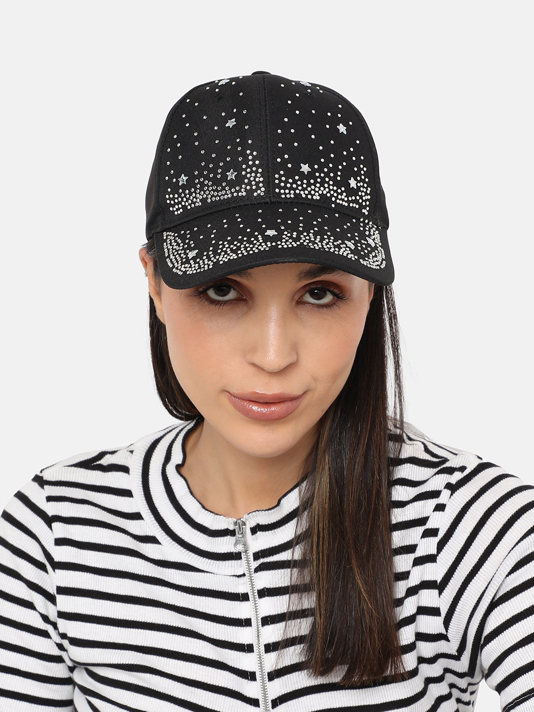 Rhinestone Galaxy Baseball Cap - Black
