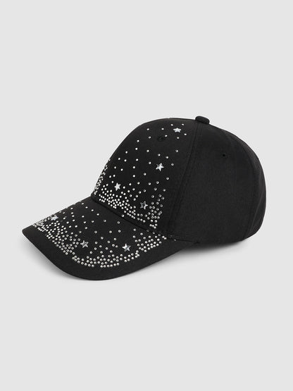Rhinestone Galaxy Baseball Cap - Black