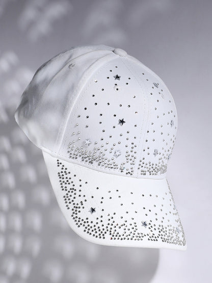 Rhinestone Galaxy Baseball Cap - White
