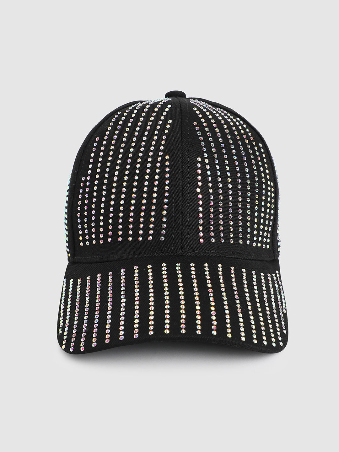 All Around Rhinestone Baseball Cap - Black