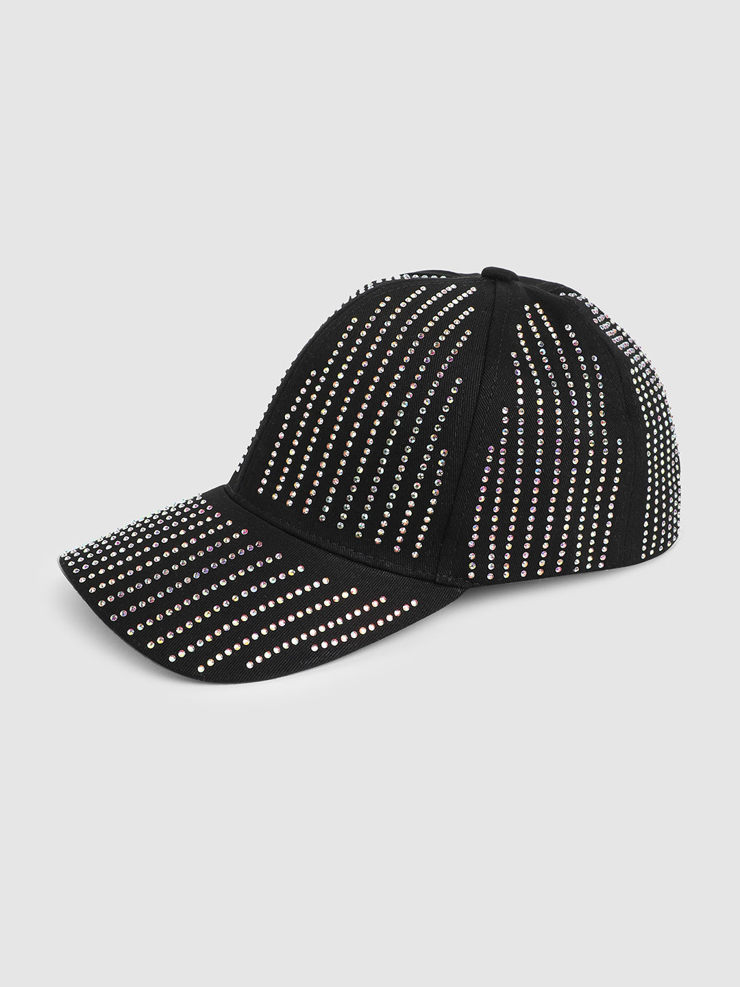 All Around Rhinestone Baseball Cap - Black