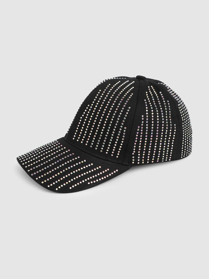 All Around Rhinestone Baseball Cap - Black