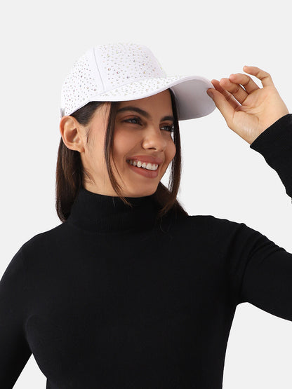 All Over Embellished Baseball Cap - White