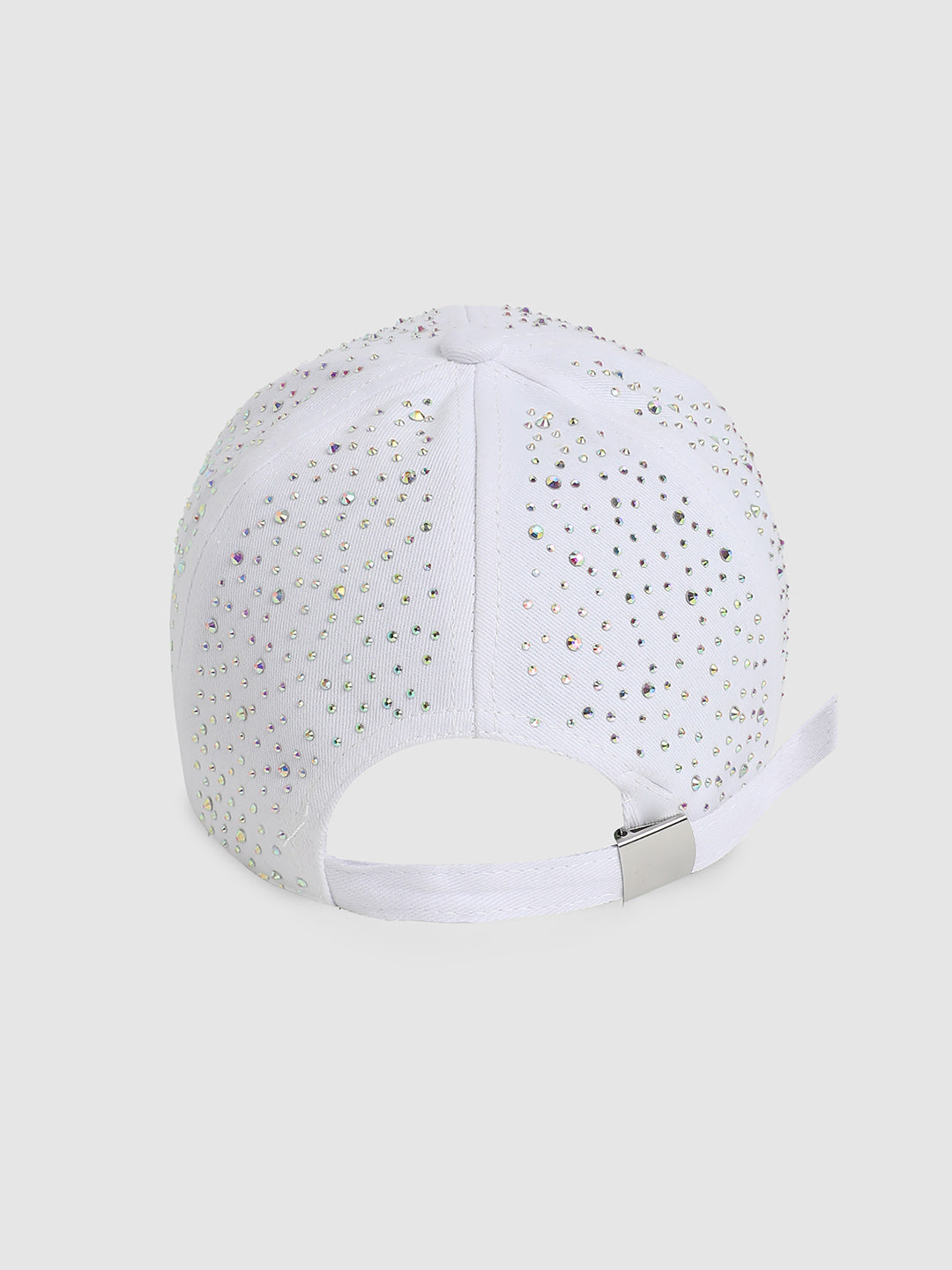 All Over Embellished Baseball Cap - White