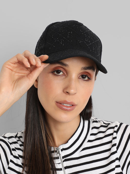 Embellished Pearl Beret Hat - White