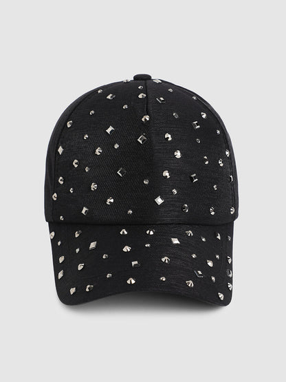 Maxi Studded Baseball Cap - Black