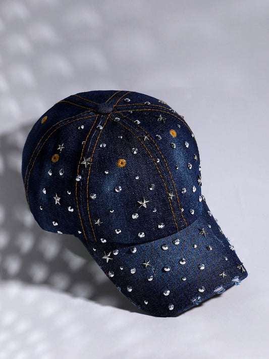 Studded Galaxy Baseball Cap - Navy Blue