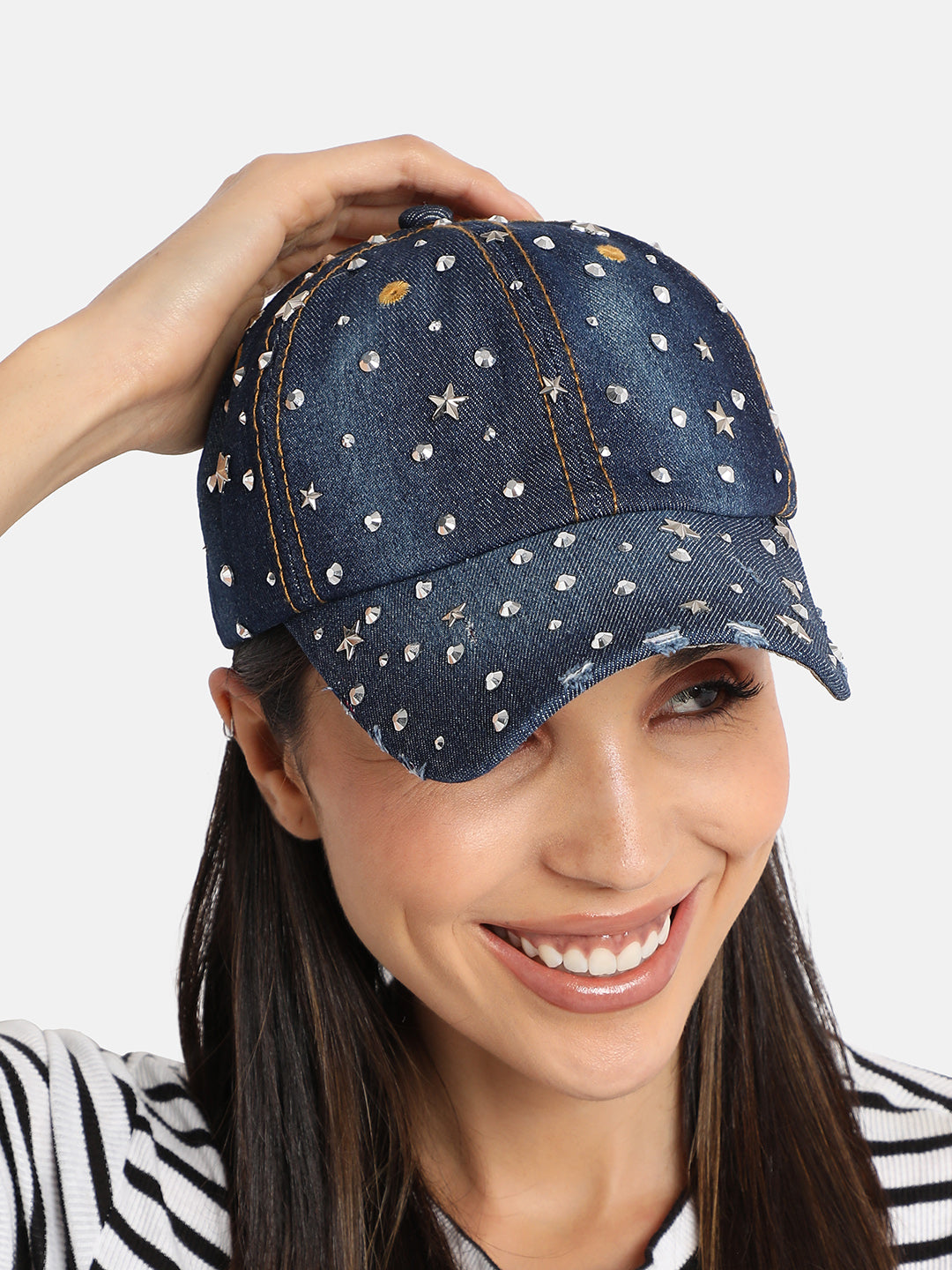Studded Galaxy Baseball Cap - Navy Blue