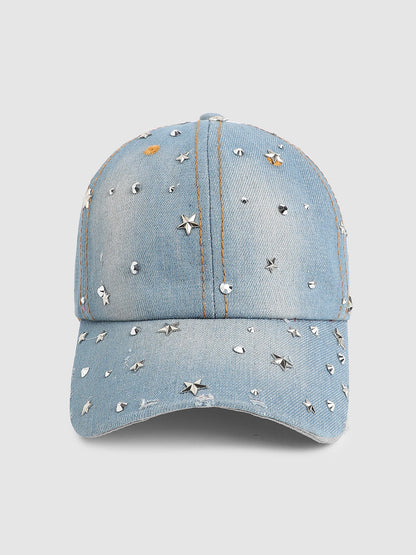 Studded Galaxy Baseball Cap - Light Blue