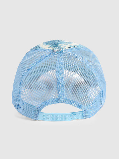 Abstract Sequin Baseball Cap - Light Blue