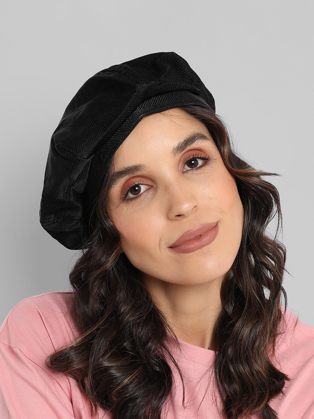 Pebbled Bakerboy Hat - Black