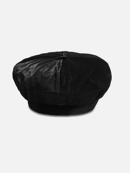 Pebbled Bakerboy Hat - Black